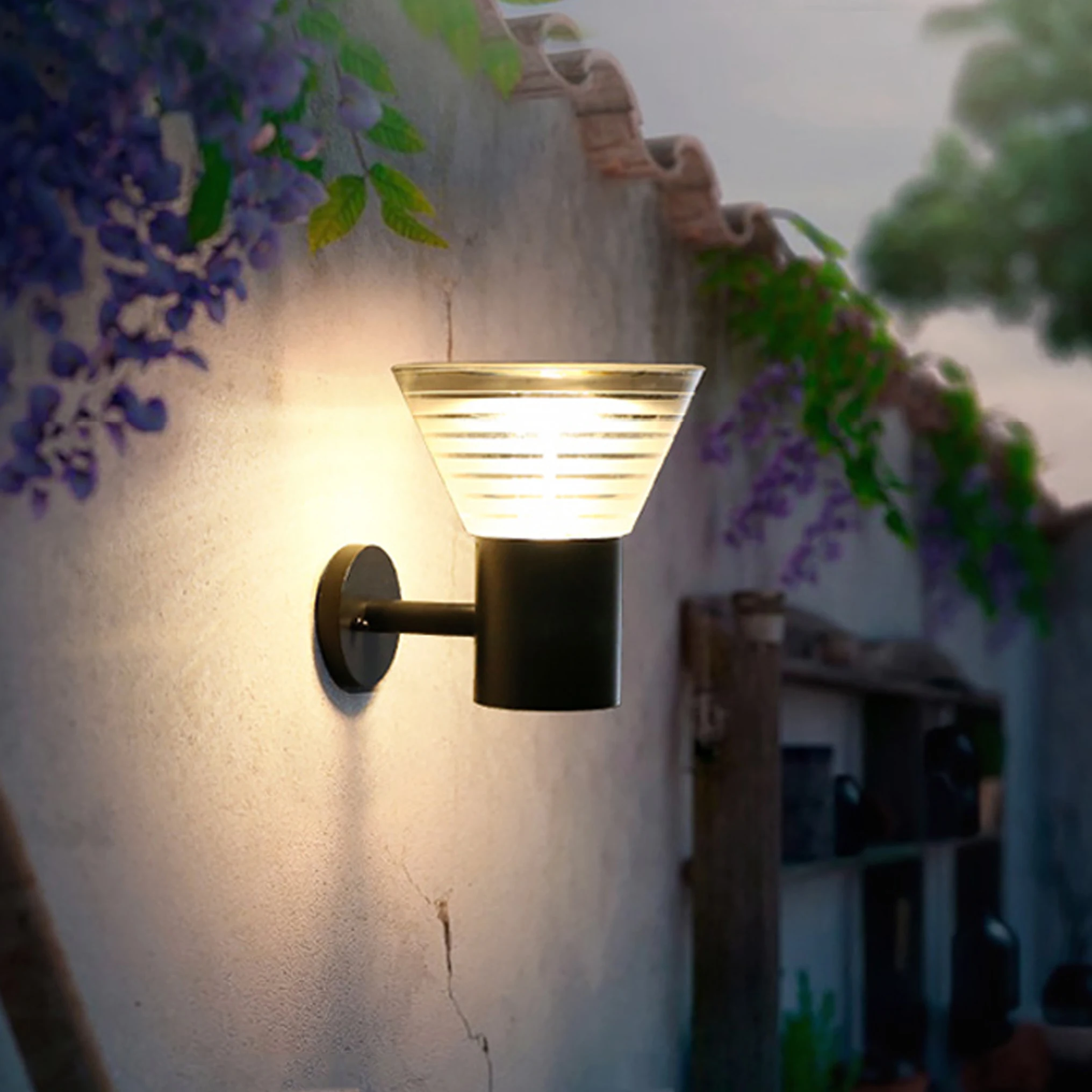 Ultra Bright Solar Outdoor Corridor Street Wall Lamp Garden Villa Courtyard Modern Simple Power Supply Acrylic Led Sconce Lights