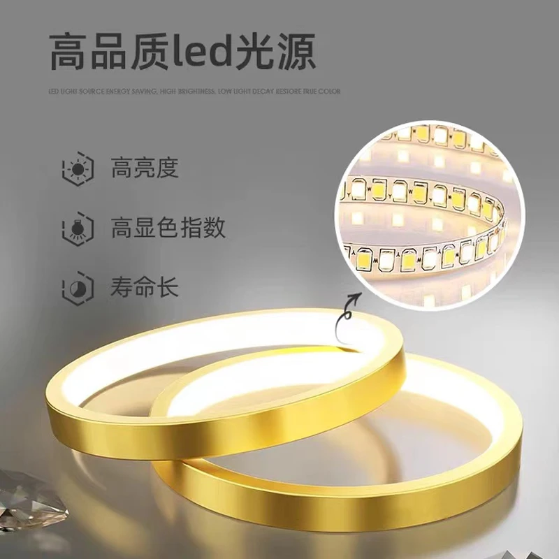 الحديثة LED ثريا تركب بالسقف غرفة المعيشة الطعام غرفة نوم الشمال الفاخرة الكريستال مصباح بريق Chambre ديكور المنزل حلية ذهبية ضوء