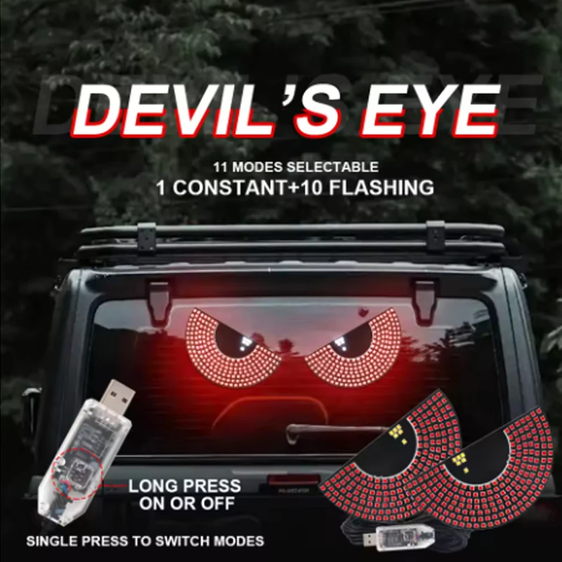 

2 шт. автомобильный светодиодный декоративный светильник Devil's Eye USB красный, белый, плагин, стробоскоп, сигнальная лампа Devil Eye, атмосферная лампа для лобового стекла автомобиля