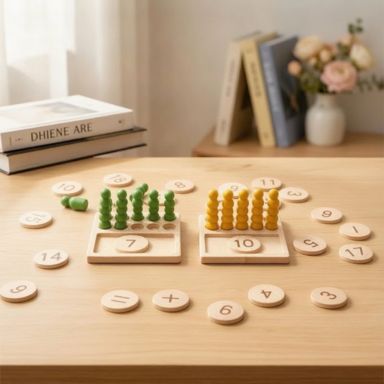 Counting Board with Pegs Smooth Arithmetic Board Math Toy Educational Tactile for Preschoolers, Homeschool, Classroom