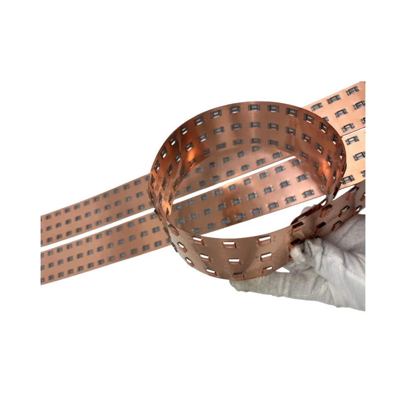 Pure Copper 21700-3P Busbar for Electric Scooter 0.3mm Thickness with 23mm Center Distance Bracket Arrangement Square Shape.