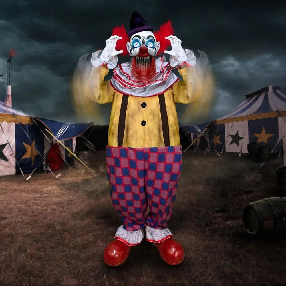 Halloween Decorations, Farm Motion-Activated Startling Arms Clown ,  Animatronic Covered Outdoor Creepy Halloween Decorations