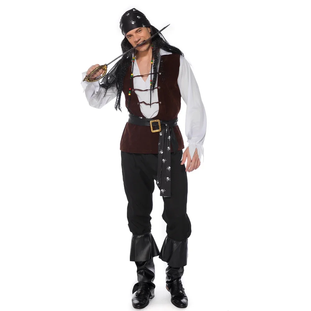 

Halloween Men Cosplay Pirate Costumes Carnival Pirate Stage Performance Costume Male Party Suit