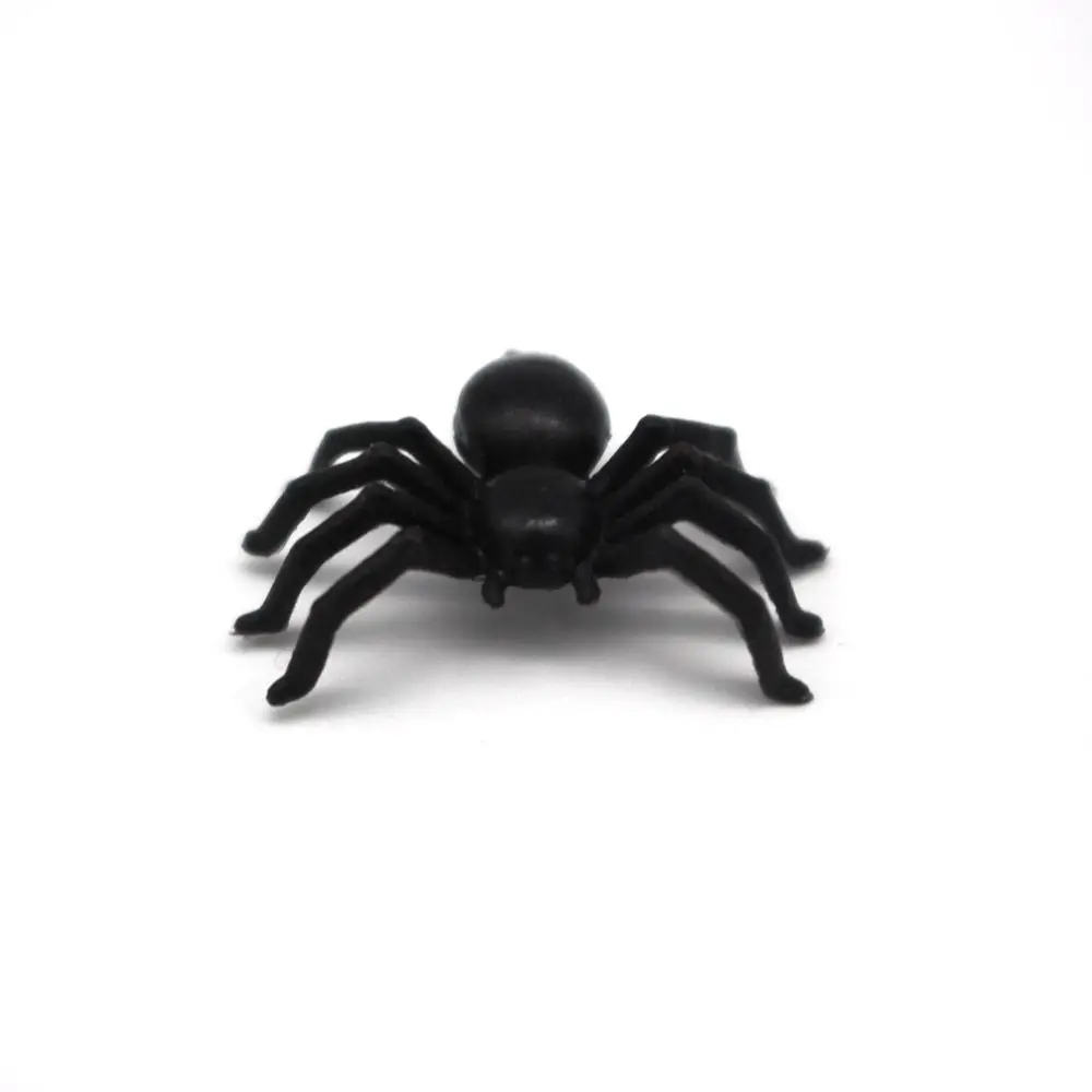 Plastic Black Spider Trick Toy, Prop casa assombrada, Decoração Halloween, 50 pcs