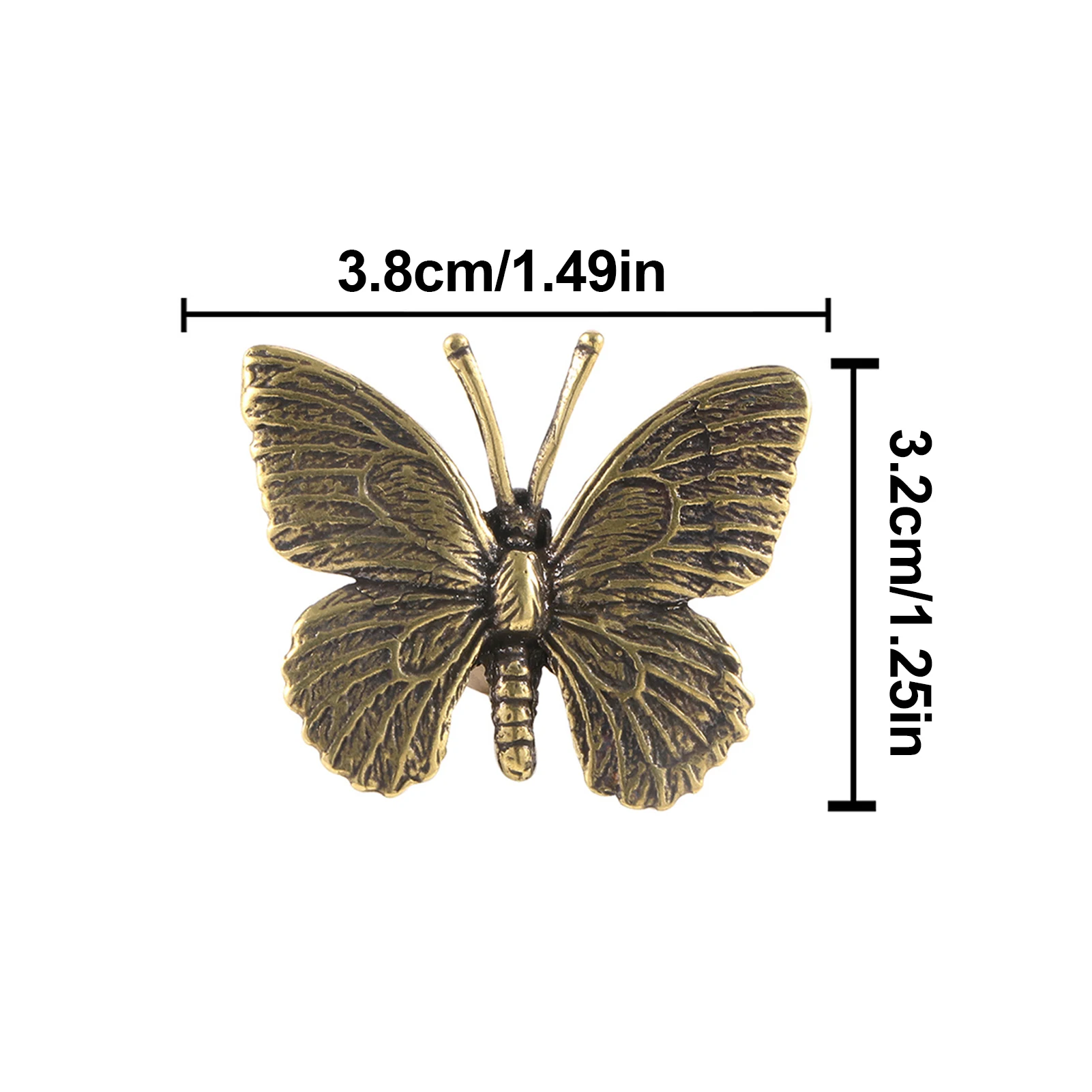 اليعسوب/فراشة على شكل خزانة تسحب النمط الصيني الجديد النحاس الذهب الأثاث مقابض درج خزانة الباب سحب الزخرفية #5
