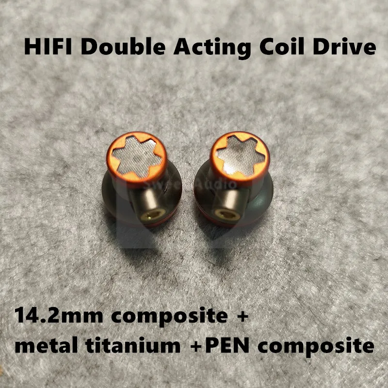 LUN SHENG Starlight 14.2mm HIFI Dual Dynamic Driver Flat Head Earbuds Hi-Fi Wired IEM Headphone With mmcx Cable