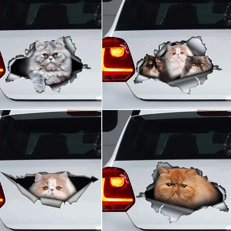 Persian Cat Pet Car Sticker Waterproof Vinyl Decal on Bumper Rear Window Laptop Self-adhesive Animal Decal Car Accessories SH115