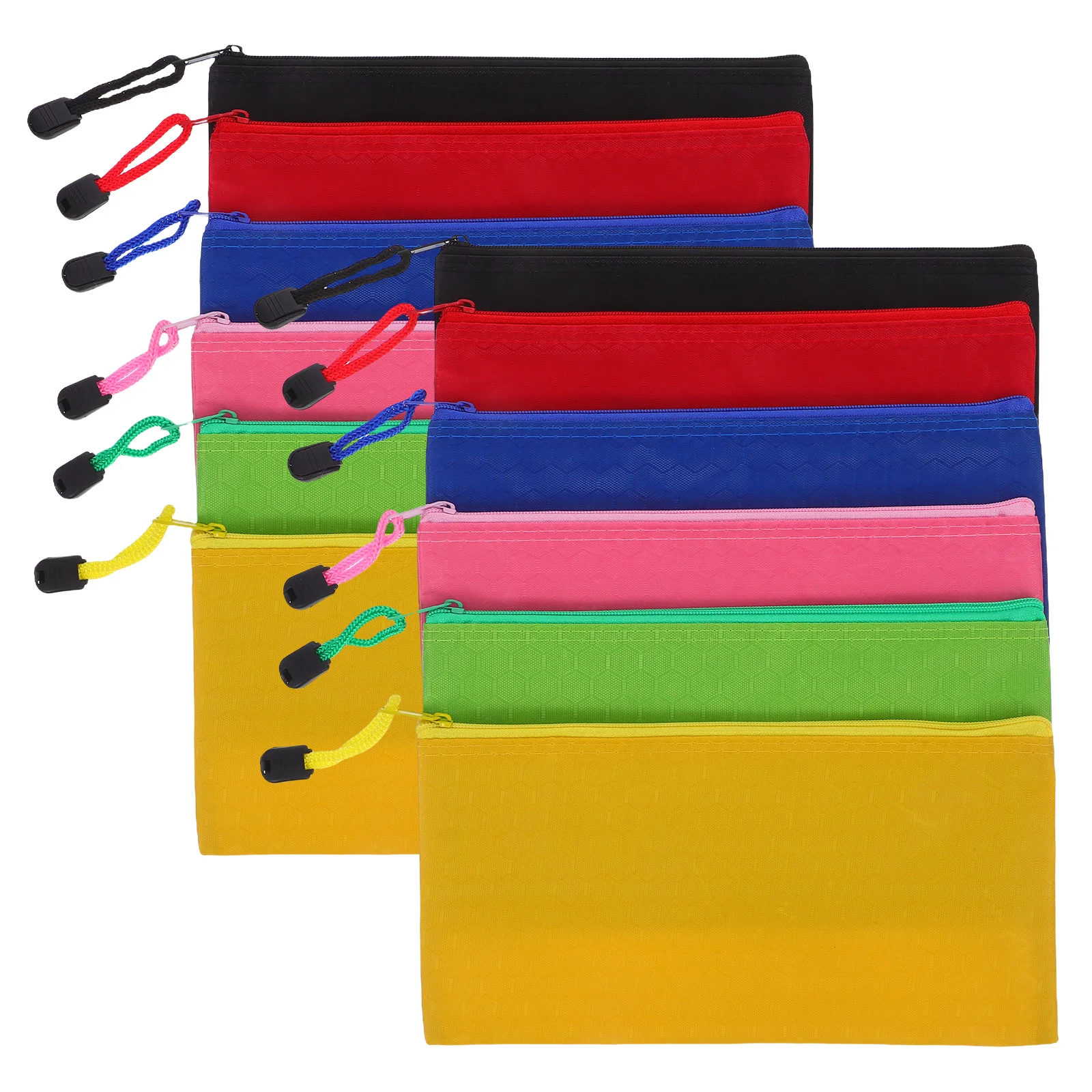 

12Pcs A6 Waterproof Pencil Bags Soccer Texture Zippered Stationery Organizer for Students Professionals Travel Essentials