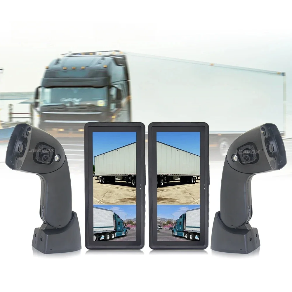 Bus Truck Original Mirror Replacement System 12.3 HD Side Mirror Monitor 2 View IPS Screen HDR Dual Lens Arm Design Side Camera