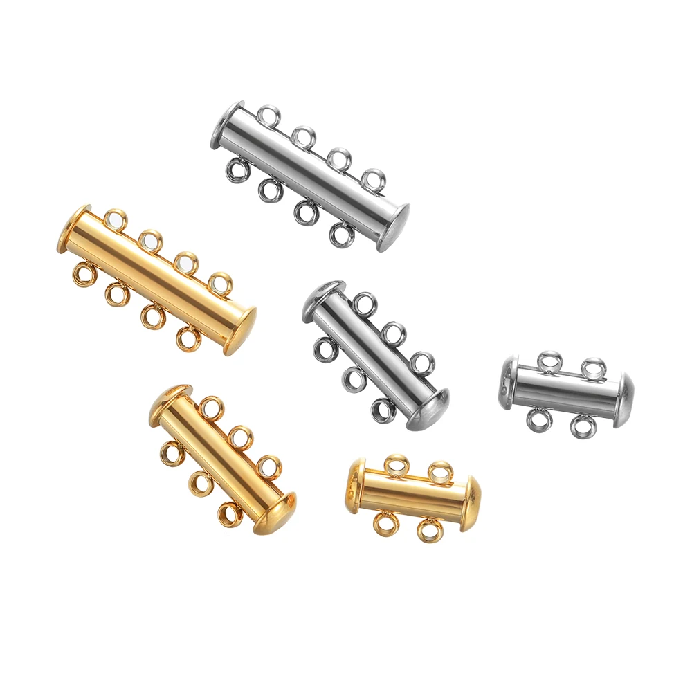 3 Stück Edelstahl-Magnetverschlüsse für DIY-Schichtketten und Armbänder, 3-Schlaufen-Verbinder, Schmuckzubehör – Detail 4