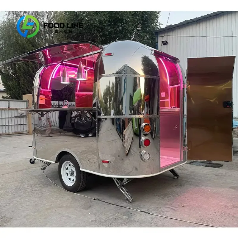 Customized Compact Fully Equipped Mobile Catering Trailer Multi Purpose for Pizza Hot Dog Candy Sales