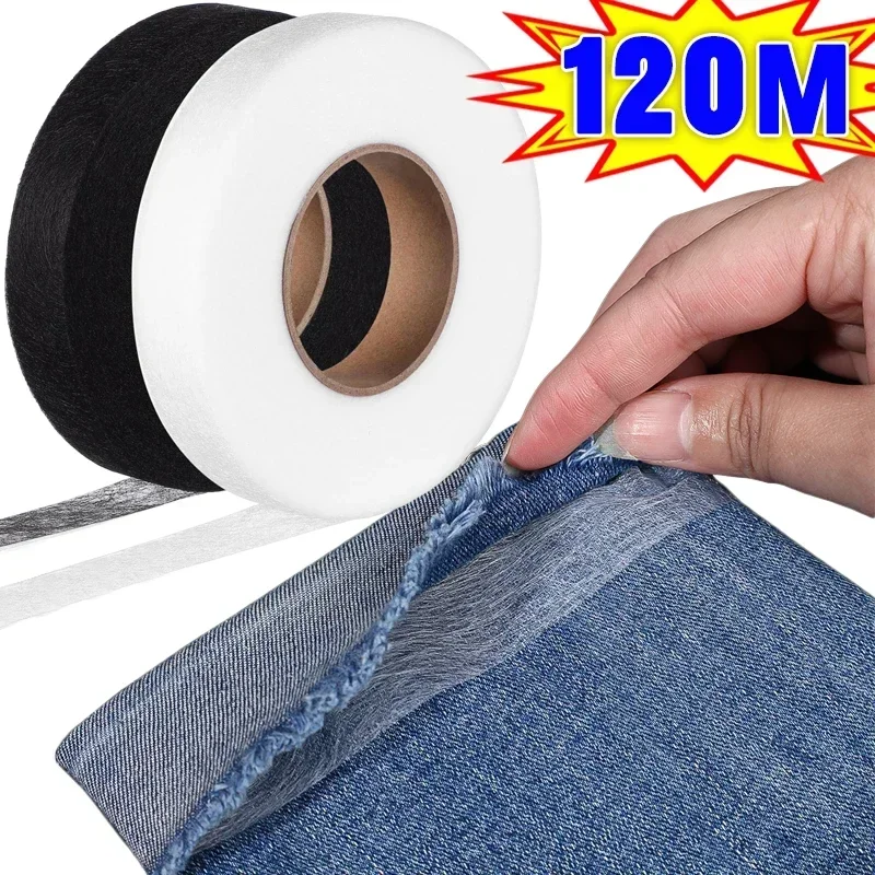 Cinta adhesiva de doble cara no tejida, dobladillo para planchar en el borde, acortar pantalones de reparación para sombreros, ropa, manualidades de costura DIY