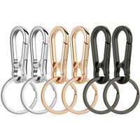 2-6PCS Carabiner Clip Keychain Metal Carabiner Shape Key Ring Keyring Key Holder Clips Hook Holder Organizer for Home Car Keys