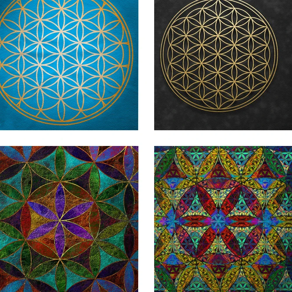 Tarot Tablecloth Board Game Altar Cloth Pagan Witchcraft Flower of Life Divination Oracle Card Mat