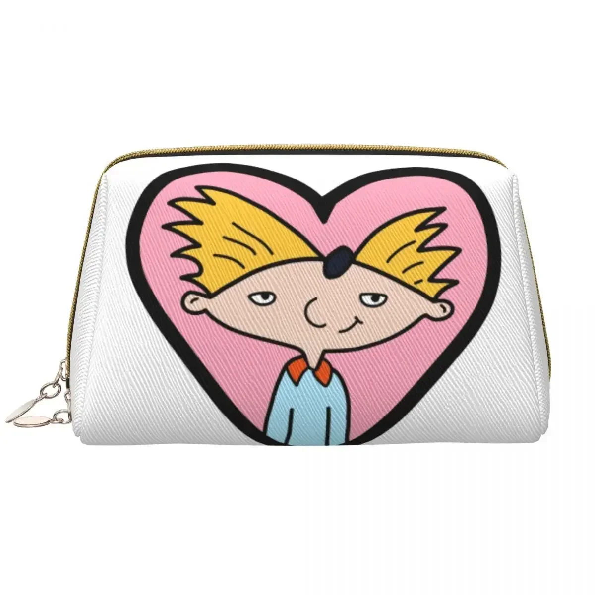 Custom Hey Arnold In Heart Toiletry Bag Women Helga Pataki Cosmetic Makeup Organizer Lady Beauty Storage Dopp Kit Box