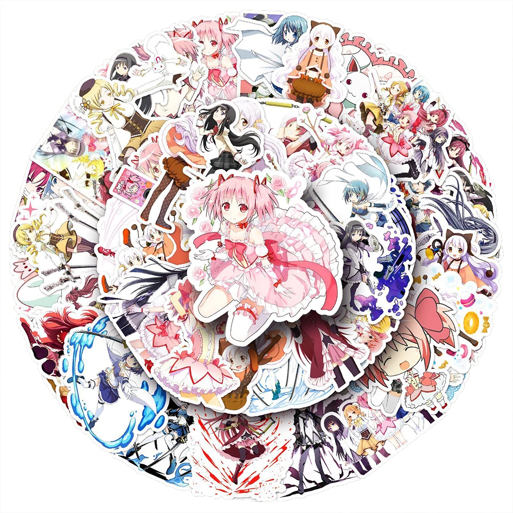 

10/30/50pcs Puella Magi Madoka Magica Cartoon Stickers Cute Anime Girl Decals DIY Luggage Diary Bike Phone Kaname Madoka Sticker