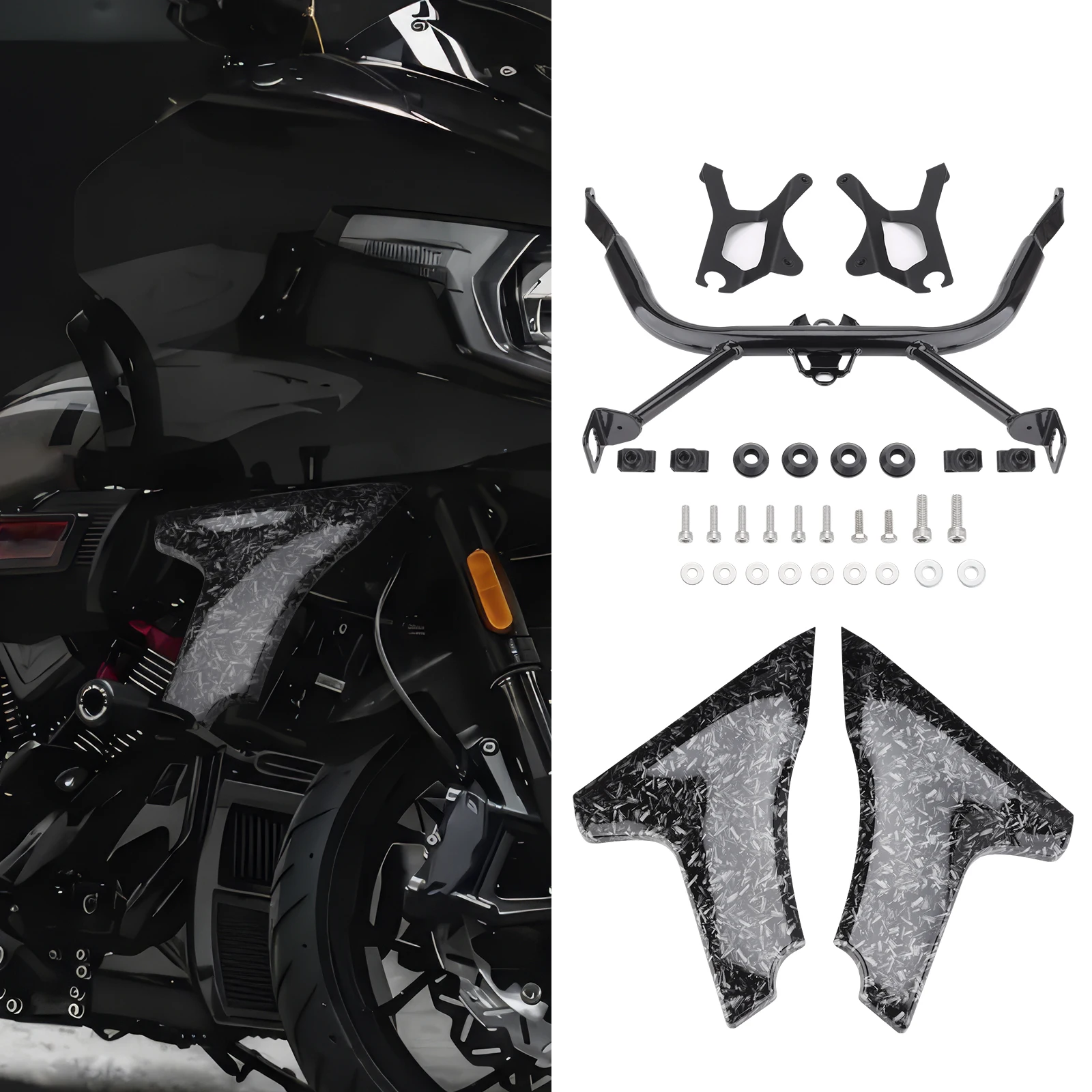 

Motorcycle Side Fairing Panel Bracket Kit for Harley Touring CVO Road Glide ST FLTRXSTSE FLTRXSE 2023-2024 Spoilers Cover