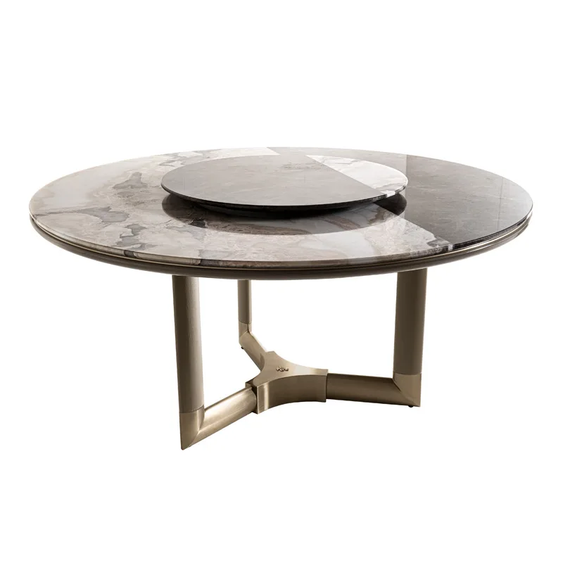 Mesa de jantar redonda em mármore
