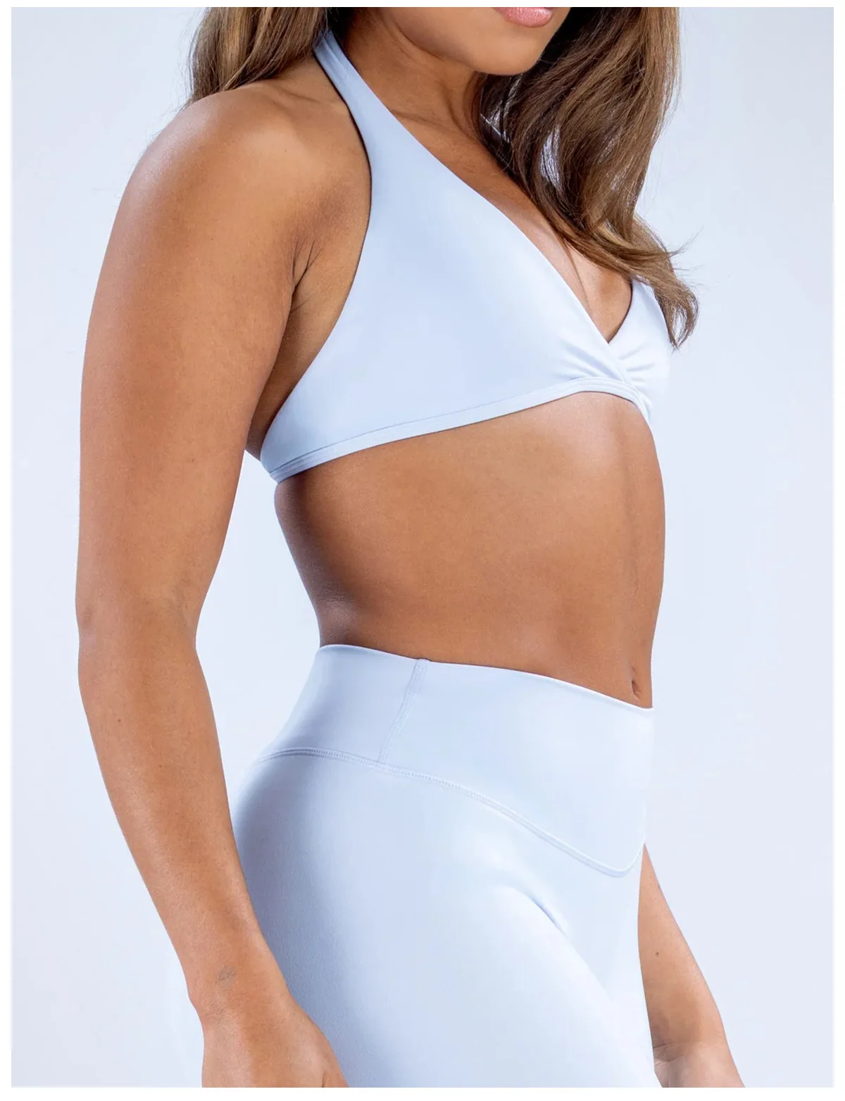 Pericic Origin Halter-BH für Damen, rückenfreier Sport-BH, Crossover-Front, weiches, elastisches Fitness-Top, Pilates, Gym, Laufen, Yoga, Unterwäsche – Detail 4