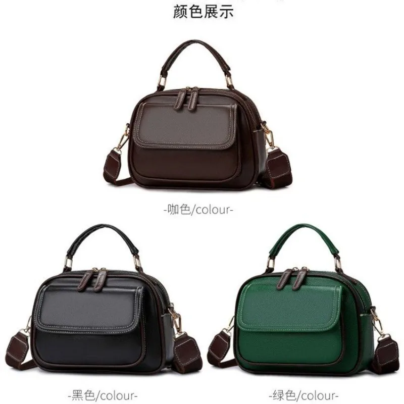 

Minimalist Leather Diaper Bag Vintage Square Crossbody Purse Unique High End Handbag For Business Casual Daily