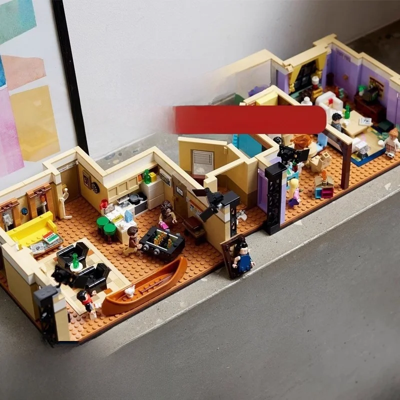 نموذج مجمع من قطع البناء التعليمية للأطفال على شكل شقة مونيكا وراشيل من مسلسل فريندز، هدايا للأولاد والبنات