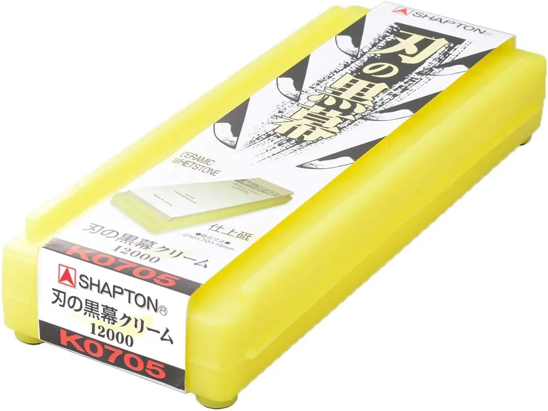 Imagem -03 - Pedra de Afiação de Cerâmica Japonês Shapton Kuromaku Pro Tradicional 12000 Grit Modelo K0705 Amarelo