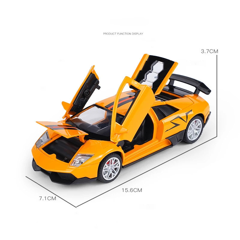 Murcielago-LP670-4 SV Alloy Model Car Toy, Diecasts Metal, Som e Luz, Puxar o Carro, Veículo de Brinquedo para Crianças, 1:32