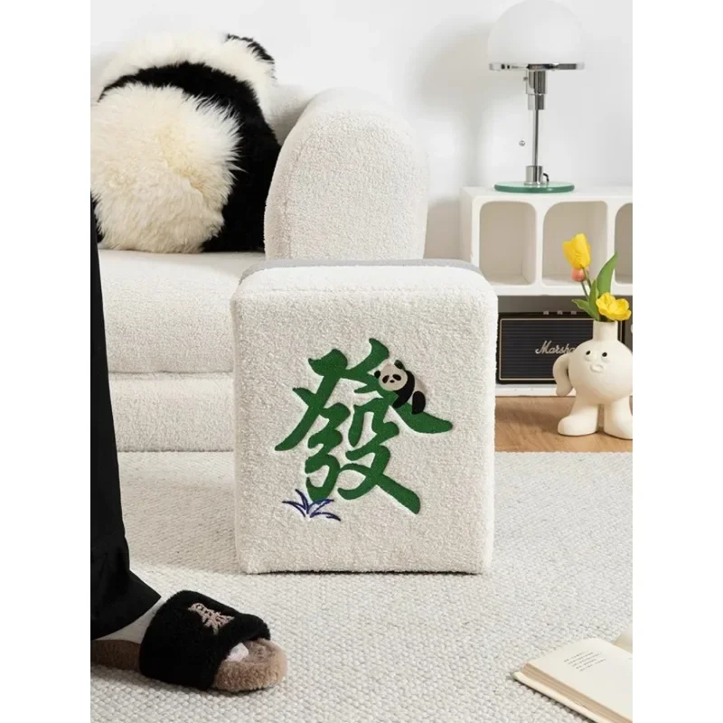 

Mahjong rich shoes stool door household solid wood plush square stool online celebrity household low stool sitting room sofa pie