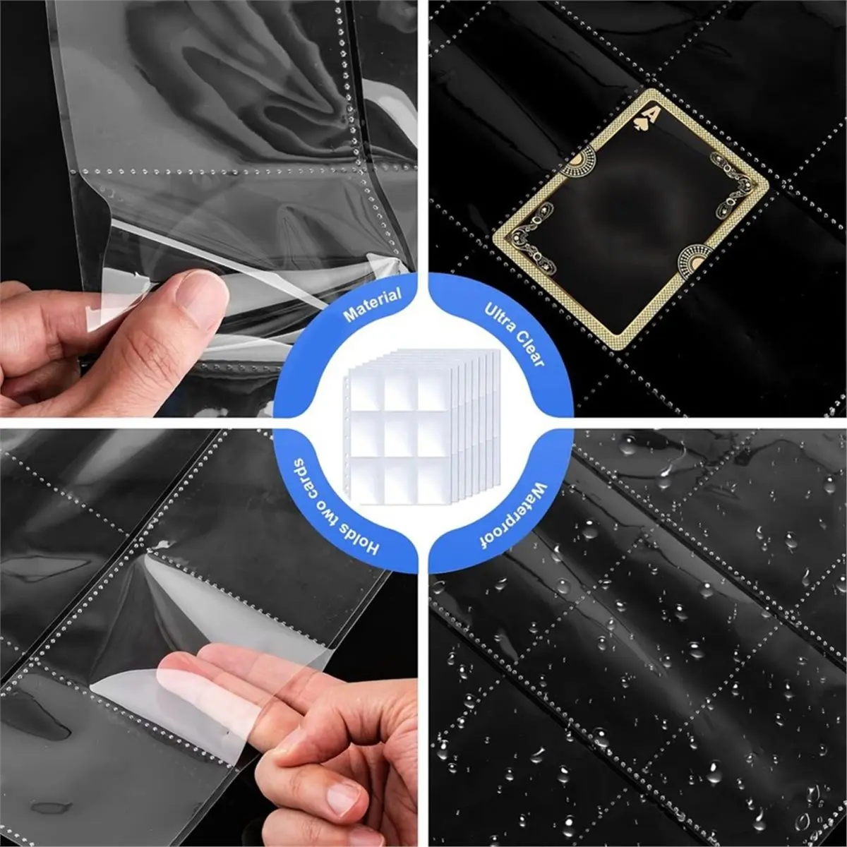 PHONE&GEAR 120 Pack 9 Pocket Card Sleeves Binder Sheets for 3 Ring Binder, Holds Trading Cards, Clear Protectors
