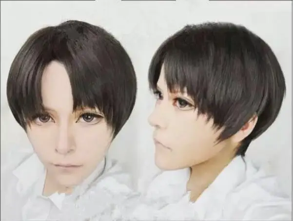 Cosplay Levi Mikasa Ackerman Bob Synthetic Full Wig