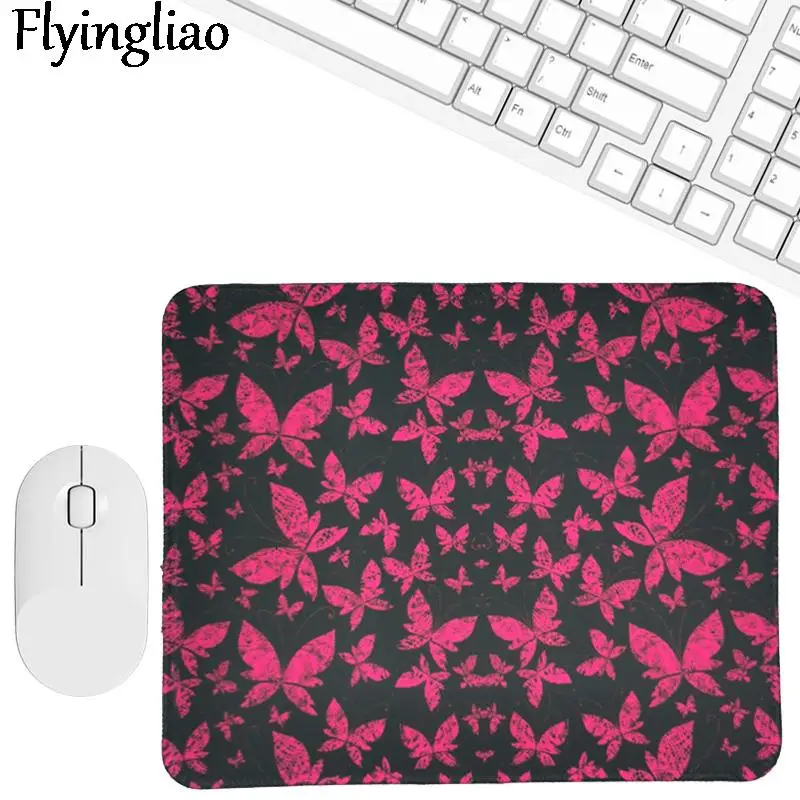 Red Butterfly 3mm Mouse Pad Small Cute Girl Cartoon Game Ins Computer Office Oversized Thickened Table Mat