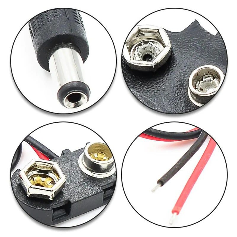 5 sztuk/partia klamra baterii 9V do ARDUINO UNO 2560 DUE z żeńskim złączem DC3.5 do zasilacza