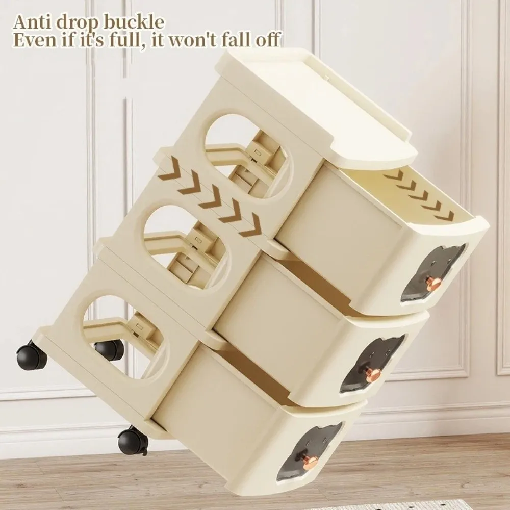 New Multi-Layer Drawer Storage Cart Movable Design Sliding Drawers Storage Cabinet Wheeled Base Storage Rack Snack Storage