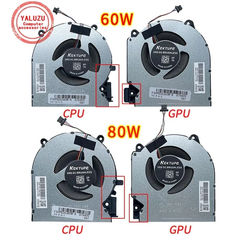 Nuevo ventilador de refrigeración GPU para CPU de ordenador portátil para HP Shadow Genie 7/8 16-D TPN-Q263 16-E TPN-Q264 M75720-001 M75722-001 M75721 M75723 M7572