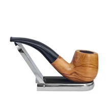 2026 Metal flip-top folding pipe holder Personalized Portable Stainless Steel Single Slot Pipe Display Stand Smoking Accessories