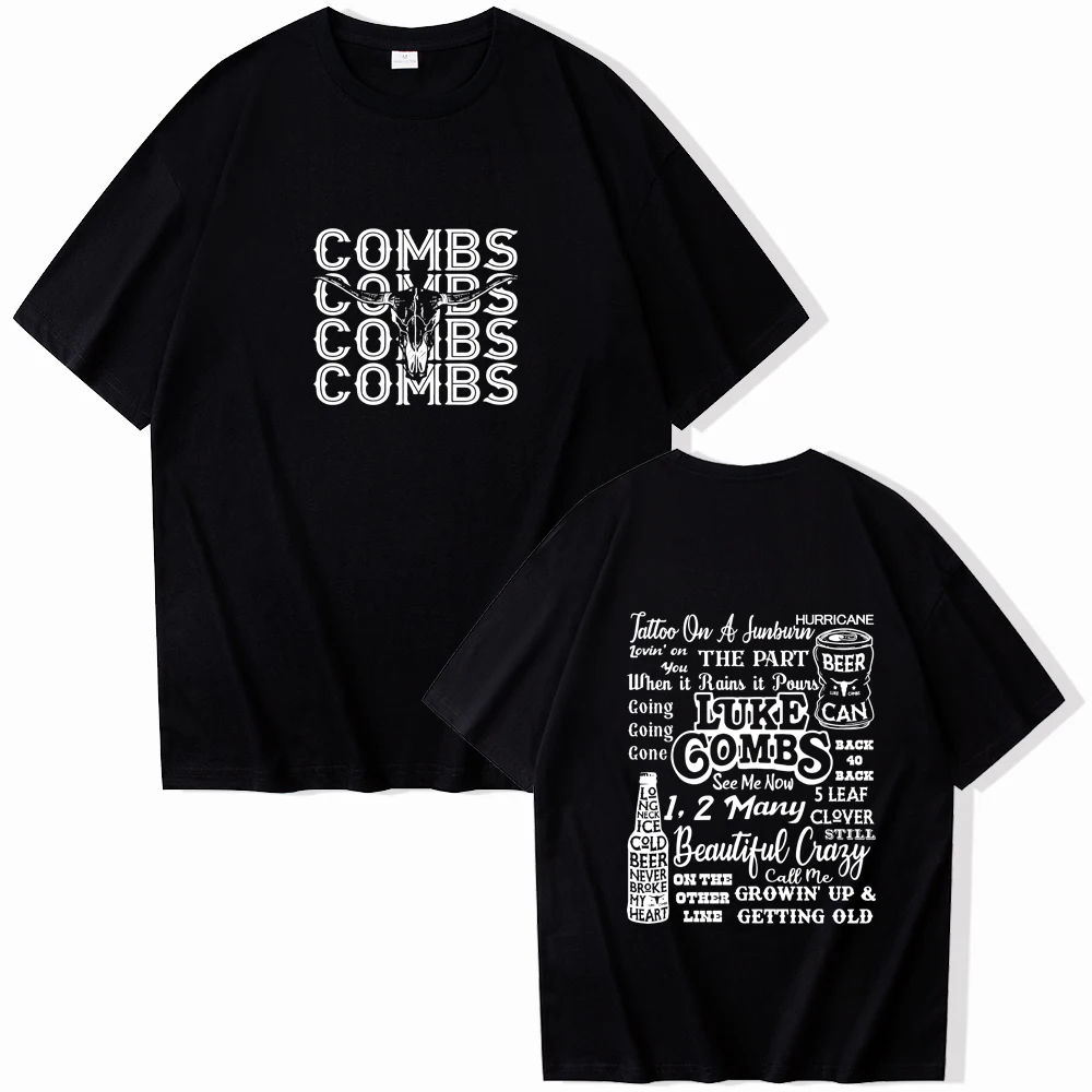 Luke Combs Shirt Tattoo on A Sunburn 2024 Summer Oversized O-neck T-shirt  Women and Man Music Fans Gift Short Sleeve