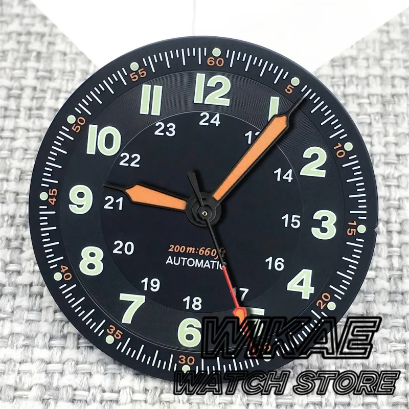 Classics Sterile 29mm Field Pilot Black Watch Dial for NH35/36 ETA PT5000 Miyota Mingzhu DG ST2130 Movement Watch Part Hand Set