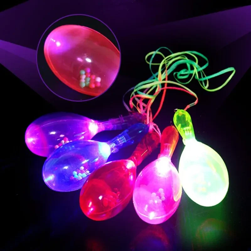 Flashing Maracas Musical Children Shaker Percussion Toys Glow Party Birthday Gift Wedding Festival