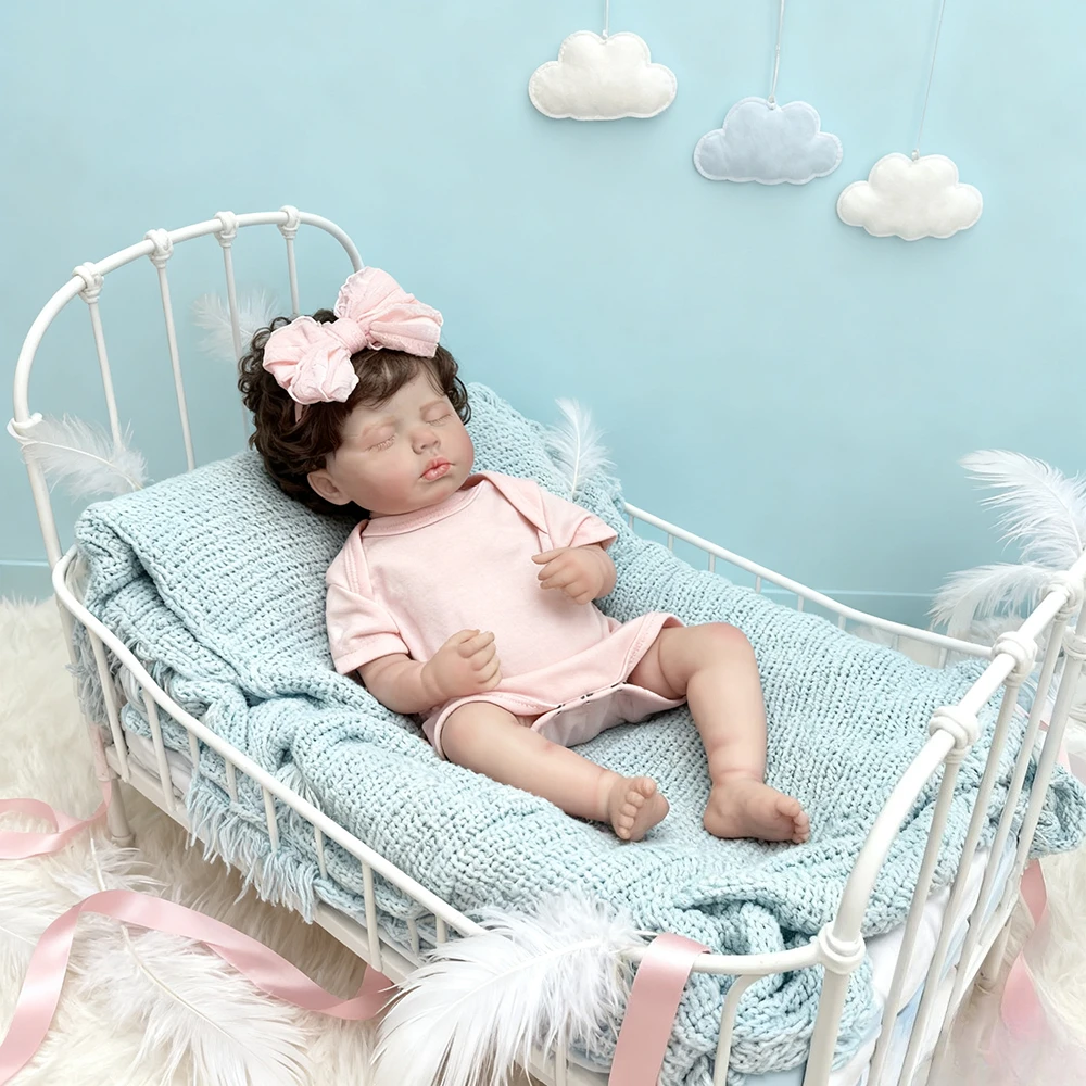 

19inch Full Vinyl Lifelike Girl Body Reborn Sleeping Loulou Art Doll Collectible Lifelike Sleeping Dolls