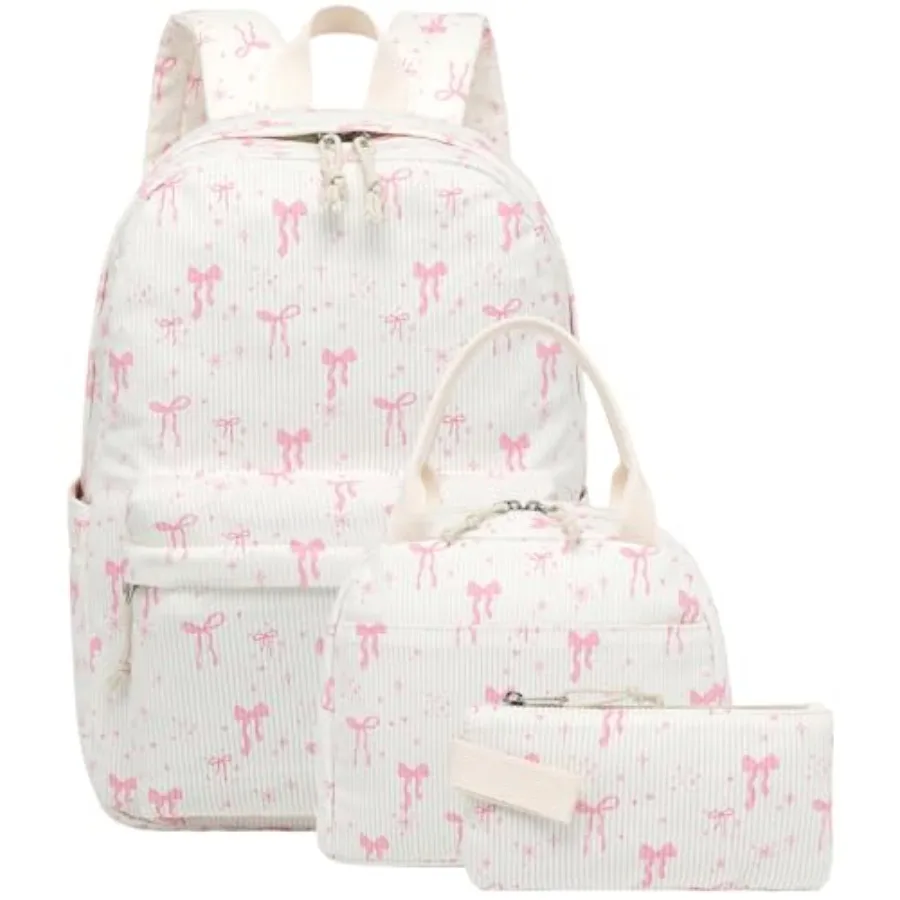 

BTOOP School Backpack for Girls Teens Cute School Bookbag Set with Insulated Lunch Box Pencil Case