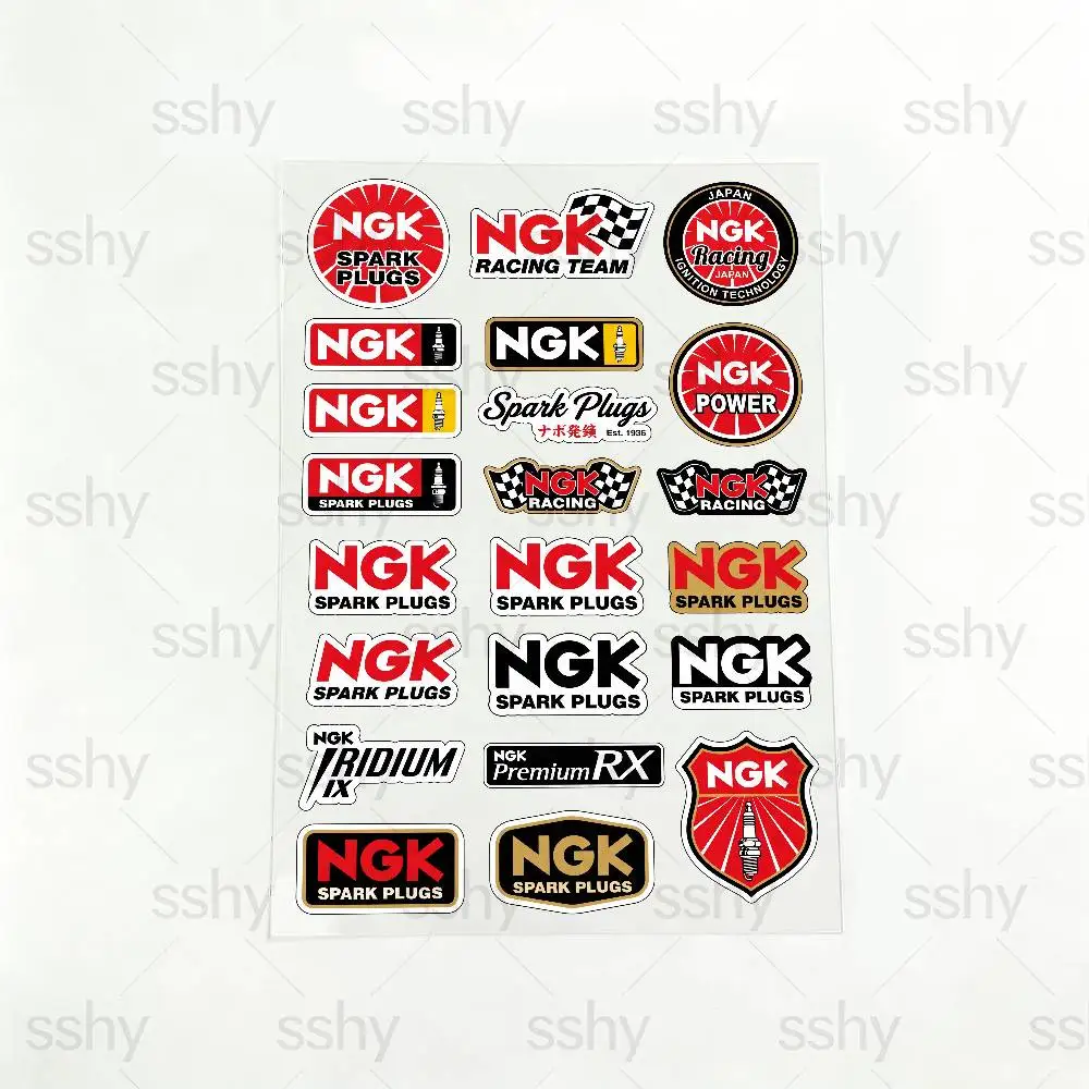 Adesivos Refletivos NGK para Motocicletas, Decalques Impermeáveis para Capacete, Scooter, Tanque de Combustível, Caixa de Ferramentas e Corridas