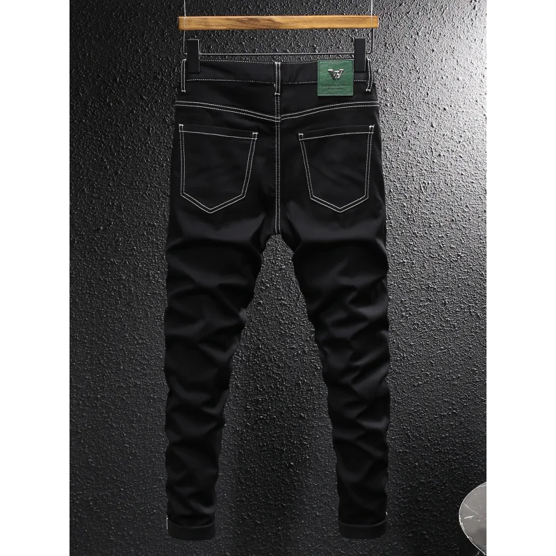 

menswear 2025Summer Thin Black Jeans Men Business Trend Breathable Versatile Stretchy Casual Skinny Pants