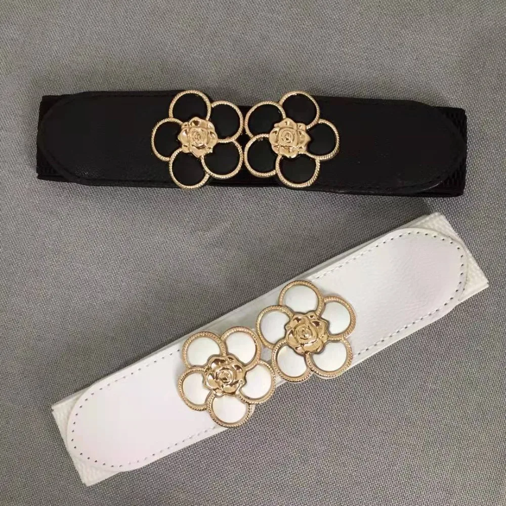 Women Female Ladies Corset Stretch Waistband Wide Waist Wide Belt Flower Belts Elastic Belts Flower Belts