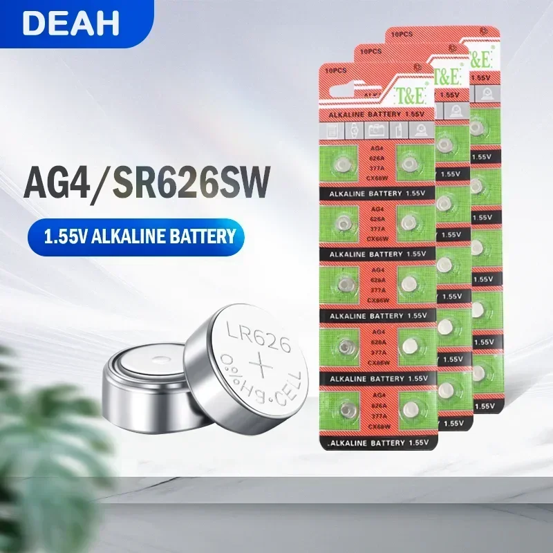 30PCS AG4 377 SR626SW SR626 LR626 177 376 Alkaline 1.55V Batteries For Watch Toy Clock Calendar Thermometer Button Coin Cell