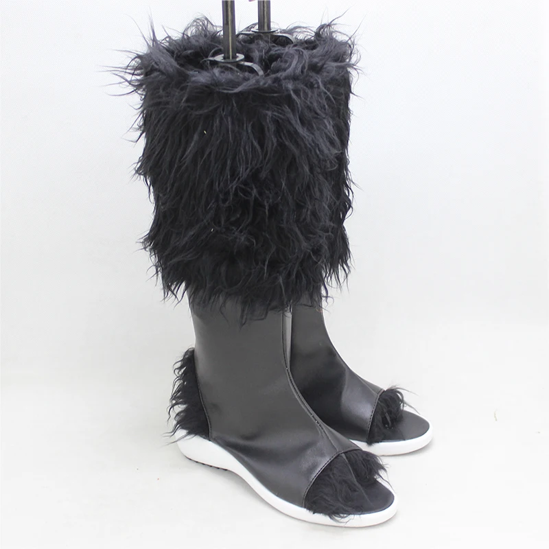 Anime Demon Slayer Hashibira Inosuke Scarpe Cosplay Stivali Maschio Adulto Carnevale di Halloween Stivali neri su misura