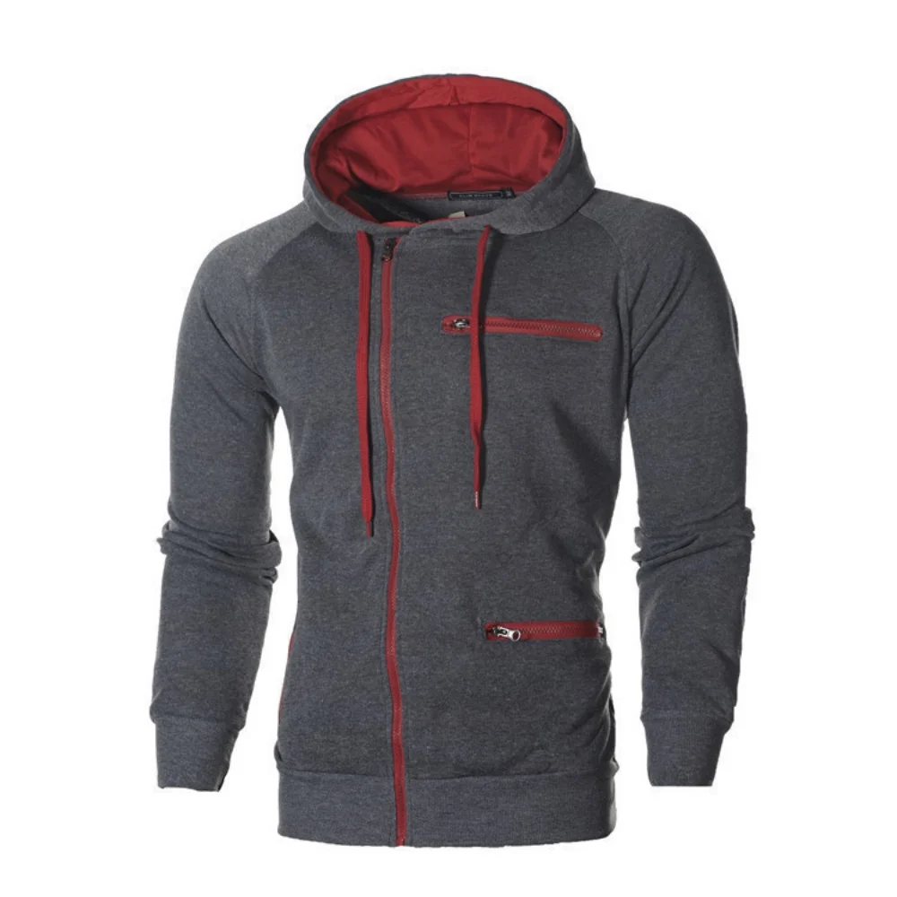 

Fashionable Casual Fleece Hoodie Men's Zipper Hooded Sweatshirt Autumn And Winter Simple Loose Jacket