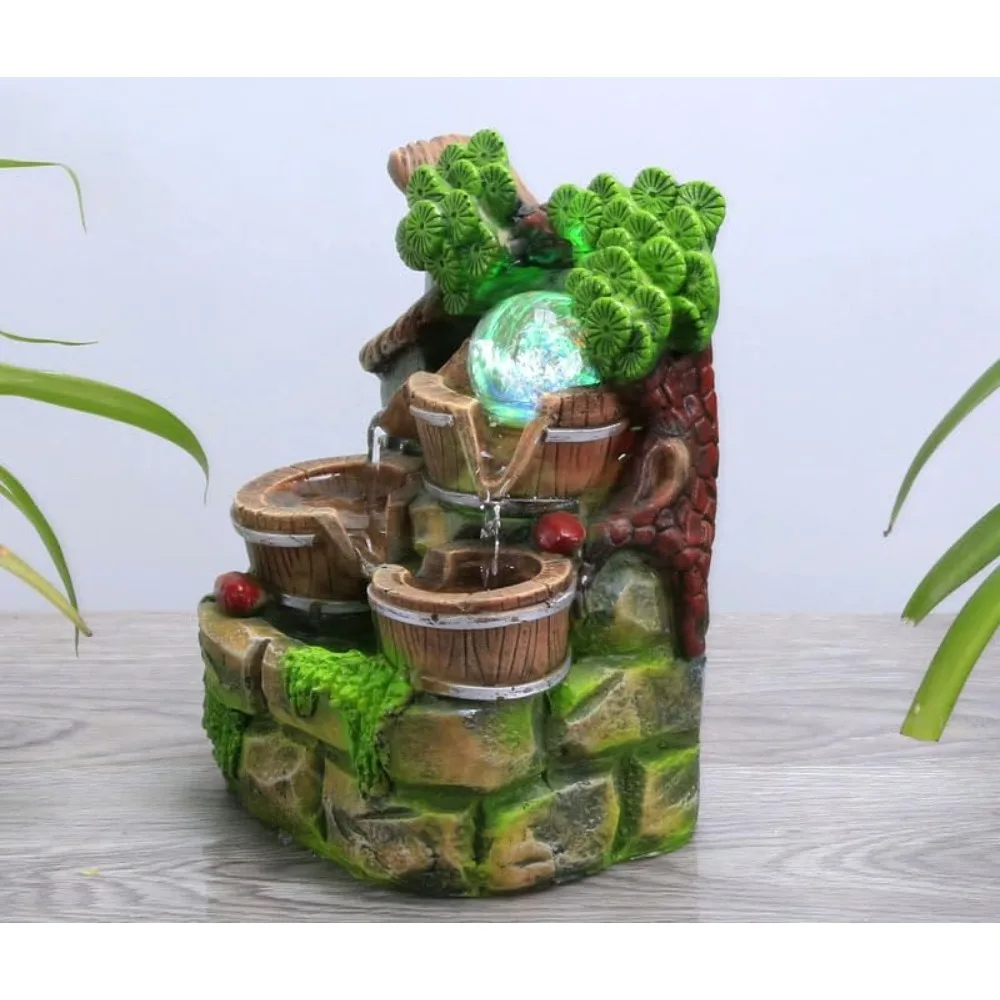 Creative rockery,flowing water, fountain, home living room decorations, opening gifts, office fortune, feng shui wheel ornaments