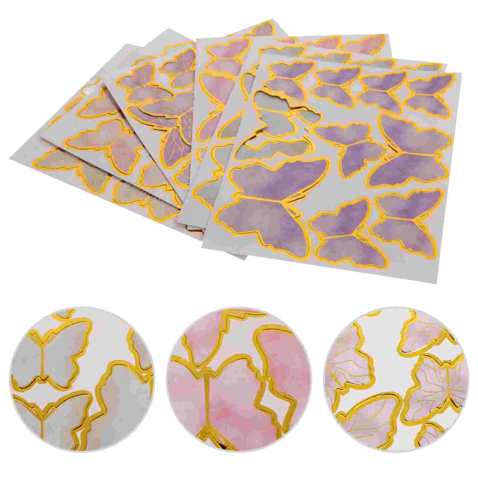 

60 Pcs Fruit Cakes Butterfly Add- Butterflies Ornament Topper Picks Decor Toppers Paper Baby