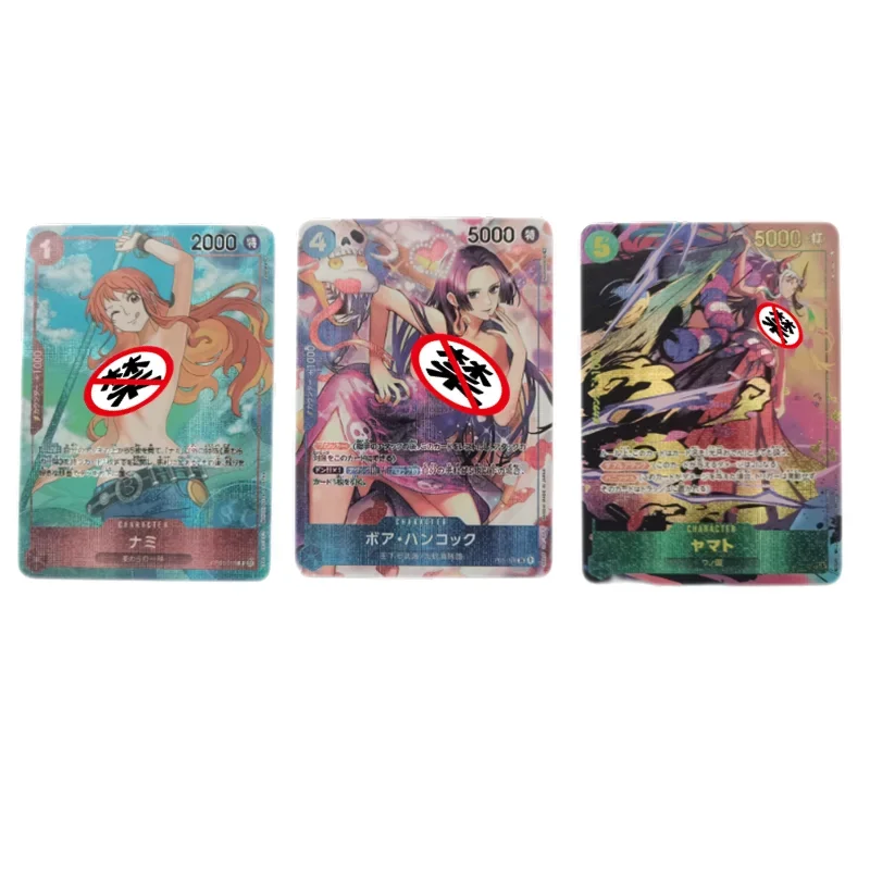 One Piece OPCG Card Collection, Nami Hancock, Yamato, Sexy Nude Jogo de Cartas, Anime Toy Gift, Edição Pintura Diferente, 3Pcs por Conjunto