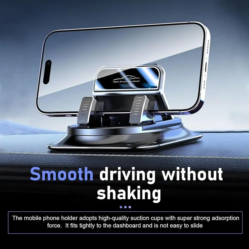 Universal Dashboard Cell Phone Bracket, Non-Slip Silicone Phone Holder with Flexible 360° Rotation for Safe Head-Up Navigation image 4